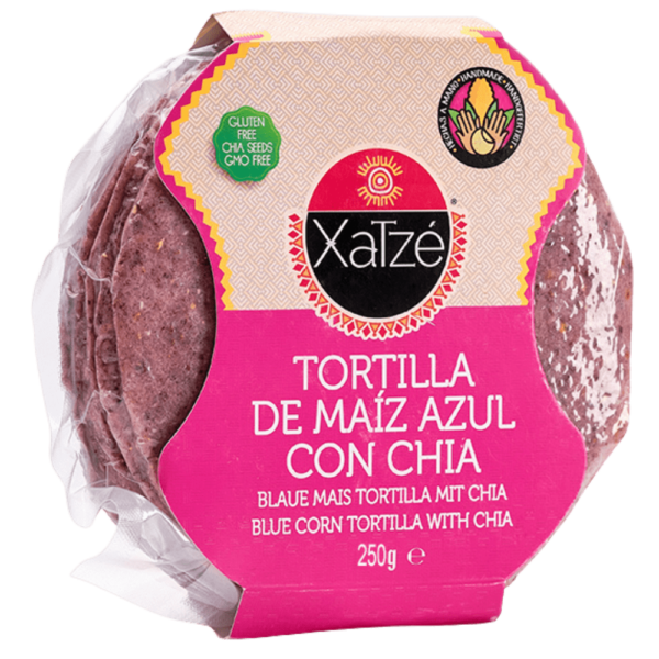 TORTI XATZE 250 GR MAIZ AZUL CON CHIA (24 UN)