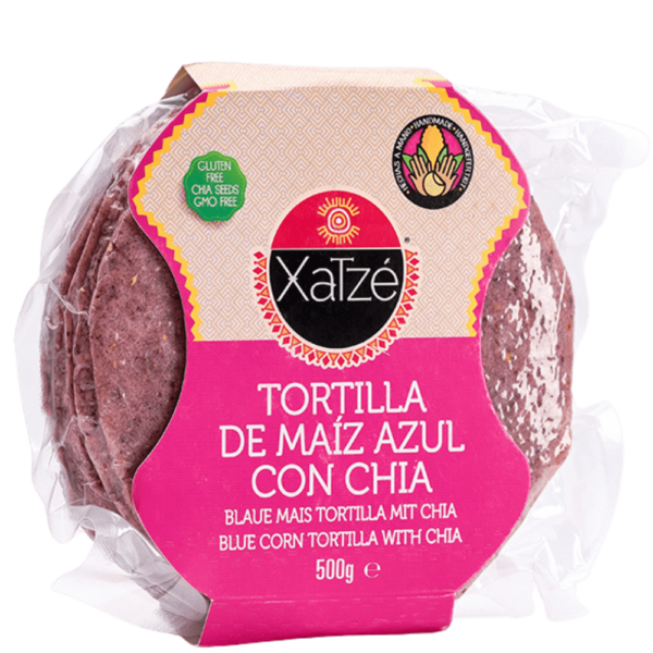 TORTI XATZE 250 GR MAIZ AZUL CON CHIA (16 UN)