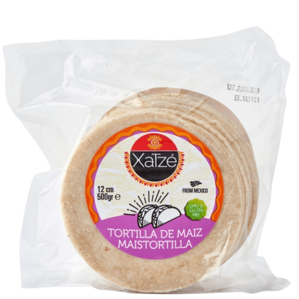 TORTI XATZE 500 GR MAIZ 12 CM BLANCAS (12 UN)